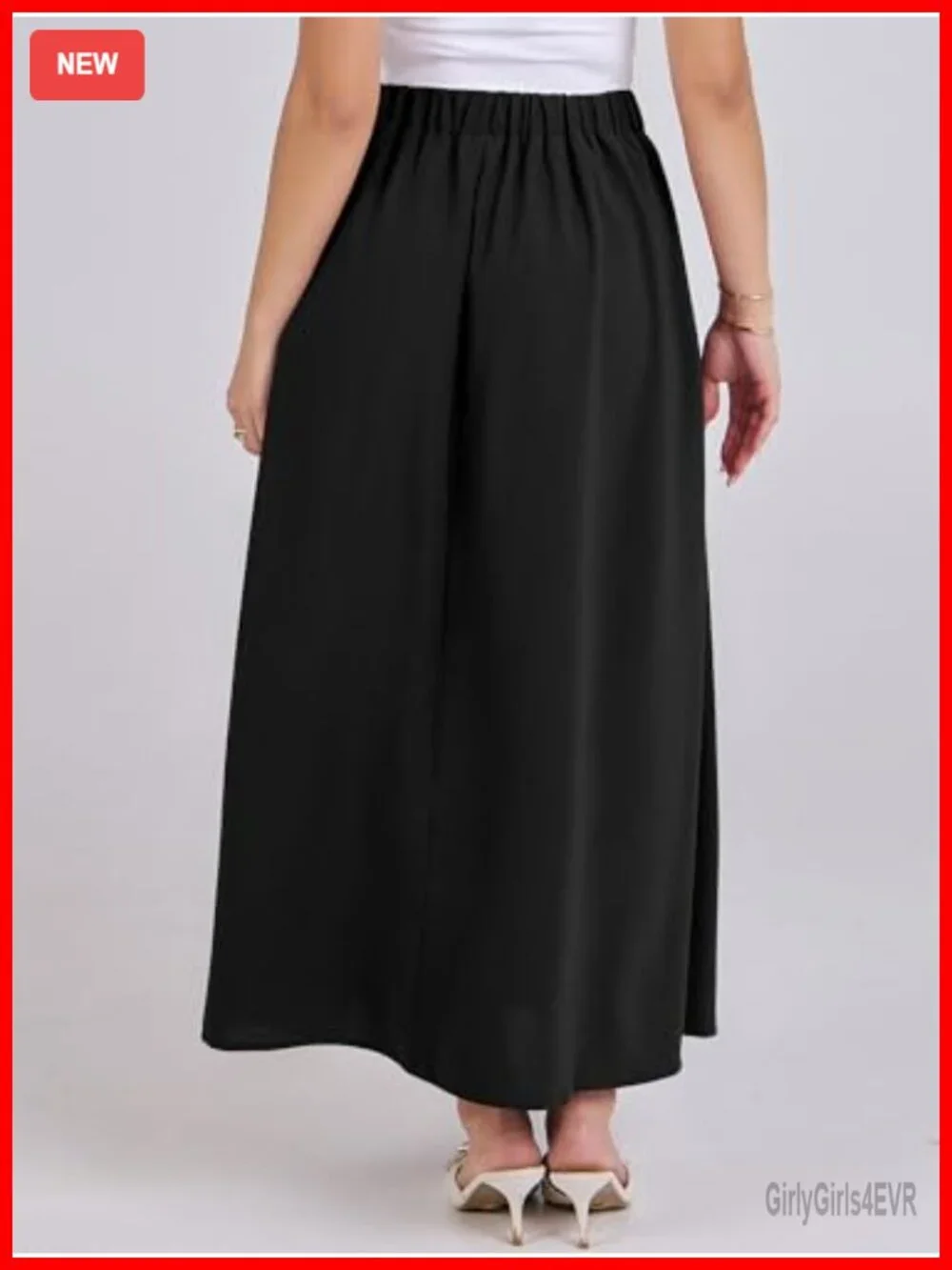 Womens Pleated Maxi Skirt High Waisted Ankle Length Pockets 100% Polyester